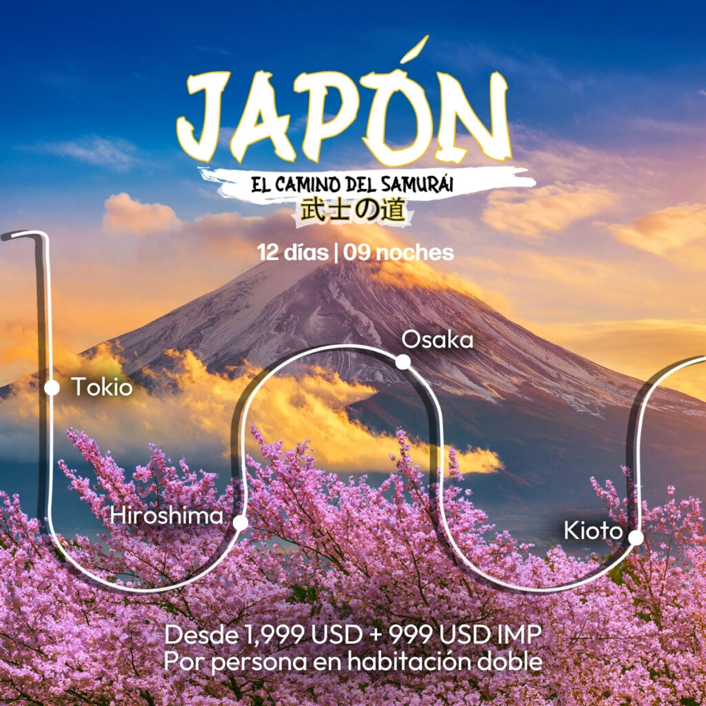 Circuito Japón, con las ciudades a visitar Osaka, Tokio, Hiroshima y Kioto en nuestro circuito turístico por el mundo